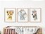 Kit 3 Quadros Decorativos Animais Flores Quarto Menina - Imagem 1