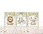 Kit 3 Quadros Animais Safari Leão Personalizado com Nome - Imagem 2