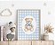 Quadro Ursinho Azul Xadrez Quarto Bebê Infantil - Imagem 2