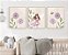 Kit 3 Quadros Fada Arco Íris Flores Lilás Quarto Menina - Imagem 2