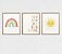 Kit 3 Quadros Arco Íris Sol Sunshine Quarto Criança - Imagem 2