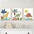 Kit 3 Quadros Dinossauros Coloridos Quarto Bebê Menino - Imagem 1