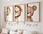 Kit 3 Quadros Animais Leão Espiando Metade Quarto Bebê - Imagem 1