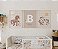 Kit 3 Quadros Fazendinha Animais Xadrez Personalizado com Nome - Imagem 1