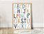 Kit 3 Quadros Números alfabeto Arco-Íris Azul Educativo - Imagem 3