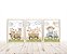 Kit 3 Quadros Animais Fazendinha Trator Azul Quarto Menino - Imagem 2