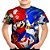 Camiseta Infantil Mario Bros e Sonic Estampa Total - Imagem 1