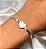 Pulseira fita coração perolado aço inox prata - Imagem 1