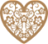 Coração Vazado Floral 8 em MDF Cru - Imagem 1