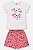 PIJAMA COM BLUSA E SHORT INFANTIL PARA MENINAS (BRANCO) UP BABY - Imagem 1