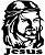 Adesivo Face de Cristo Preta 19 Cm X 14 Cm - Imagem 1