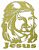 Adesivo Face de Cristo Dourado 19 cm X 14 cm - Imagem 1