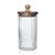 Pote de Vidro Colonial Vidro e Madeira 18cm - Imagem 1