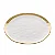 Prato para Sobremesa de Porcelana Dubai Branco e Dourado 22cm x 2cm - Imagem 1