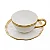 Xícara para Chá de Porcelana Dubai Branco e Dourado 200ml - Imagem 1