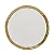 Prato Raso de Porcelana Dubai Branco e Dourado 25,5cm x 2,5cm - Imagem 1
