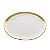 Prato Raso de Porcelana Dubai Branco e Dourado 25,5cm x 2,5cm - Imagem 3