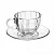 Conjunto 6 Xícaras de Café de Vidro com Pires Pétala 100ml - Imagem 2