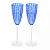 Conjunto 2 Taças de Champagne de Vidro Orquídea Azul 200ml - Imagem 1