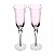 Conjunto 2 Taças de Champagne Lily 200ml Rosa e Cinza Vidro - Imagem 1