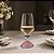 Conjunto com 6 Taças Vidro P/vinho 3 Diamantes Cristal Base Rosa 595ml - Imagem 2
