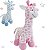 Pelúcia Antialérgica Girafinha Macia Bebê Decoração Buba 40cm Cor:Rosa - Imagem 1
