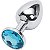 Plug Anal Em Aço Prata com Jóia - Tamanho G 9,5x3.8x4,2 cm PL007G / 5847 - Imagem 2