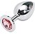 Plug Anal Em Aço Prata com Jóia - Tamanho G 9,5x3.8x4,2 cm PL007G / 5847 - Imagem 1