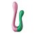 Vibrador Duplo Flexível Linha Vibra Collors - DOUBLE PASSION ROSA/VERDE - IM0415 - Imagem 2