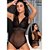 Body c/ Bojo Removível Feito de Renda, Tule e Elástico Trabalhado PRETO - Y7014 - Imagem 1
