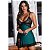 Camisola de Cetim e Renda Com Strappy na Frente e nas Costas - COR VERDE BANDEIRA (Acompanha FIO) - 0681 - Imagem 4