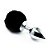 Plug Anal em Metal com Rabo de Coelho PomPom Cor Preto - GRANDE - Imagem 1