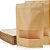 50 Saco Stand Up Pouch 14x20 Pipoca Caramelizada Graos Kraft Brilhante Impermeavel Zip Lock c/ Visor - Imagem 1