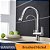 Torneira 3 Vias para Cozinha em Latão com Bica Móvel Retrátil – Água Quente, Fria e Filtrada - Imagem 1