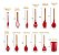 Drop Kit 12 Peças Colher para Cozinha Silicone BPA Antiferrugem Utensílios de - Imagem 2