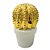 CACTO DOURADO CERAMICA NO VASO BRANCO - Imagem 1
