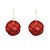 BOLA NATAL VERMELHO C/ GLITTER C/2 DIAM 10CM - Imagem 1