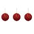 BOLA DECORADA VERMELHO C/3 DIAM.8CM - Imagem 1