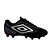 Chuteira Umbro Campo Techno II Masculina Preto Prata Azul - Imagem 1