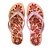 Chinelo Farm Salto Rasteiro Rosa Arara Floral - Imagem 1