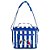 Mini Cooler Farm Farofa Listra Off White/Azul - Imagem 1