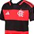 Camisa Adidas CR Flamengo Infantil 26 I Preto, Vermelho - Imagem 4
