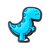 Jibbitz Crocs Dino Azul - Imagem 1