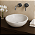 Cuba Pia Redonda 34cm em Mármore Bianco - Luxo Natural para Lavabo - Imagem 1