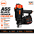 Pregador Pneumático Airfix A55 Black Industrial Para Pregos Em Rolo 25 Até 55mm Pallets Construção Civil - Imagem 1