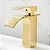 TORNEIRA BANHEIRO LAVABO CASCATA MISTURADOR MONOCOMANDO BAIXA DOURADA GOLD - Imagem 2