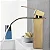 TORNEIRA BANHEIRO LAVABO COM MISTURADOR MONOCOMANDO CASCATA BICA BAIXA DOURADA ESCOVADA - Imagem 2
