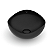 Cuba Redonda de Apoio Roca Ruy Ohtake 37,5x37,5cm - Preto Fosco - Imagem 2