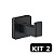 Kit 2 Cabides Toalha Omega Premium Preto Fosco - Imagem 1