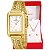Relógio Feminino Champion Dourado Pequeno CF24028H + Colar e Brincos - Imagem 1